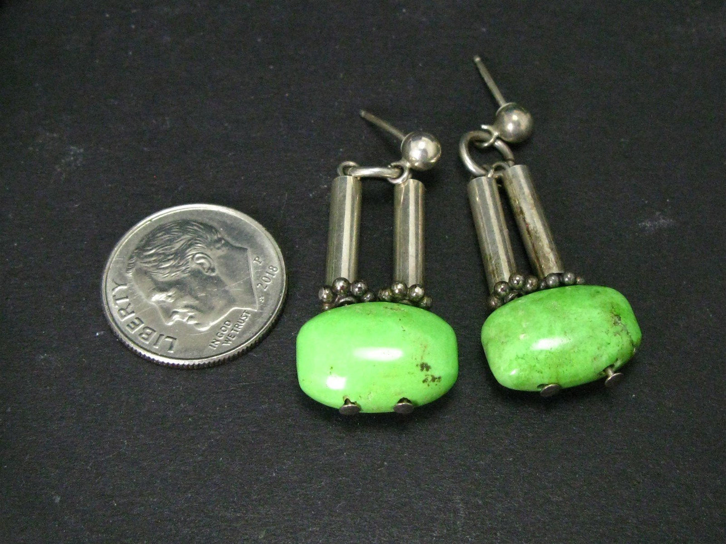 Vintage Sterling Southwestern Turquoise Beaded Jewelry Set 75g i16128