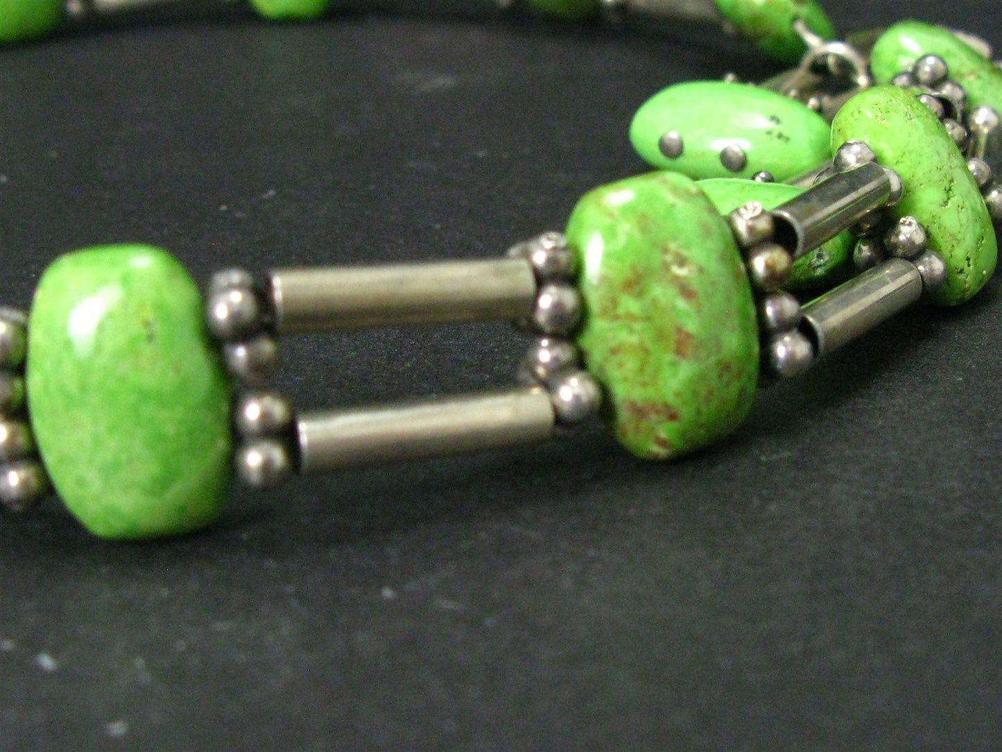 Vintage Sterling Southwestern Turquoise Beaded Jewelry Set 75g i16128