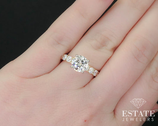 14k Yellow Gold Round Natural 2.09ctw Diamond Engagement Ring 3.5g i16154