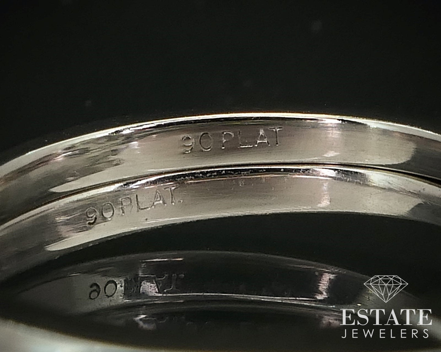 Vintage Platinum Pear Cut Natural 1.50ctw Diamond Wedding Set 9.0g i16161