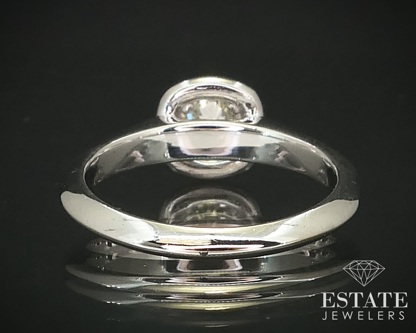 14k White Gold Halo Round Natural .54ctw Diamond Engagement Ring 3.8g i16213