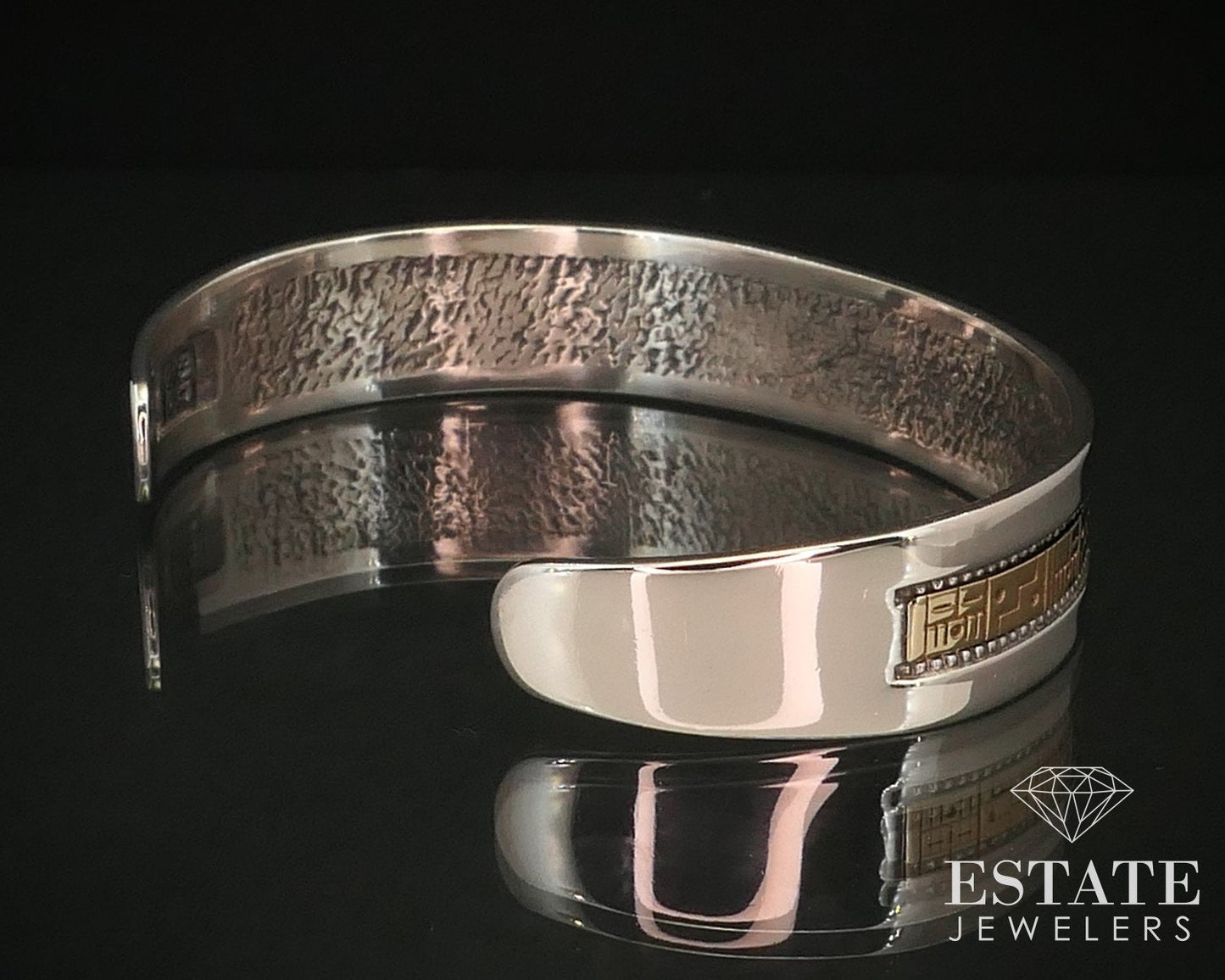 14k & Sterling Roderick Tenorio Southwestern Cuff Bracelet 23.5g i14182
