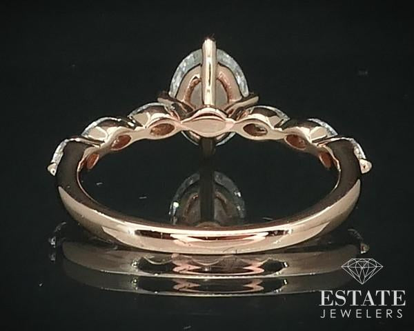 14k Rose Gold GIA Oval Natural 1.01ct Diamond Engagement Ring 2.3g i15684