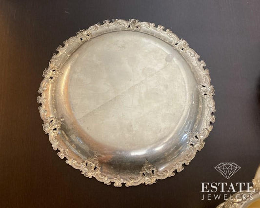 Vintage Sterling Wallace Grande Baroque Pierced Bread Plate 4413 178g i15925