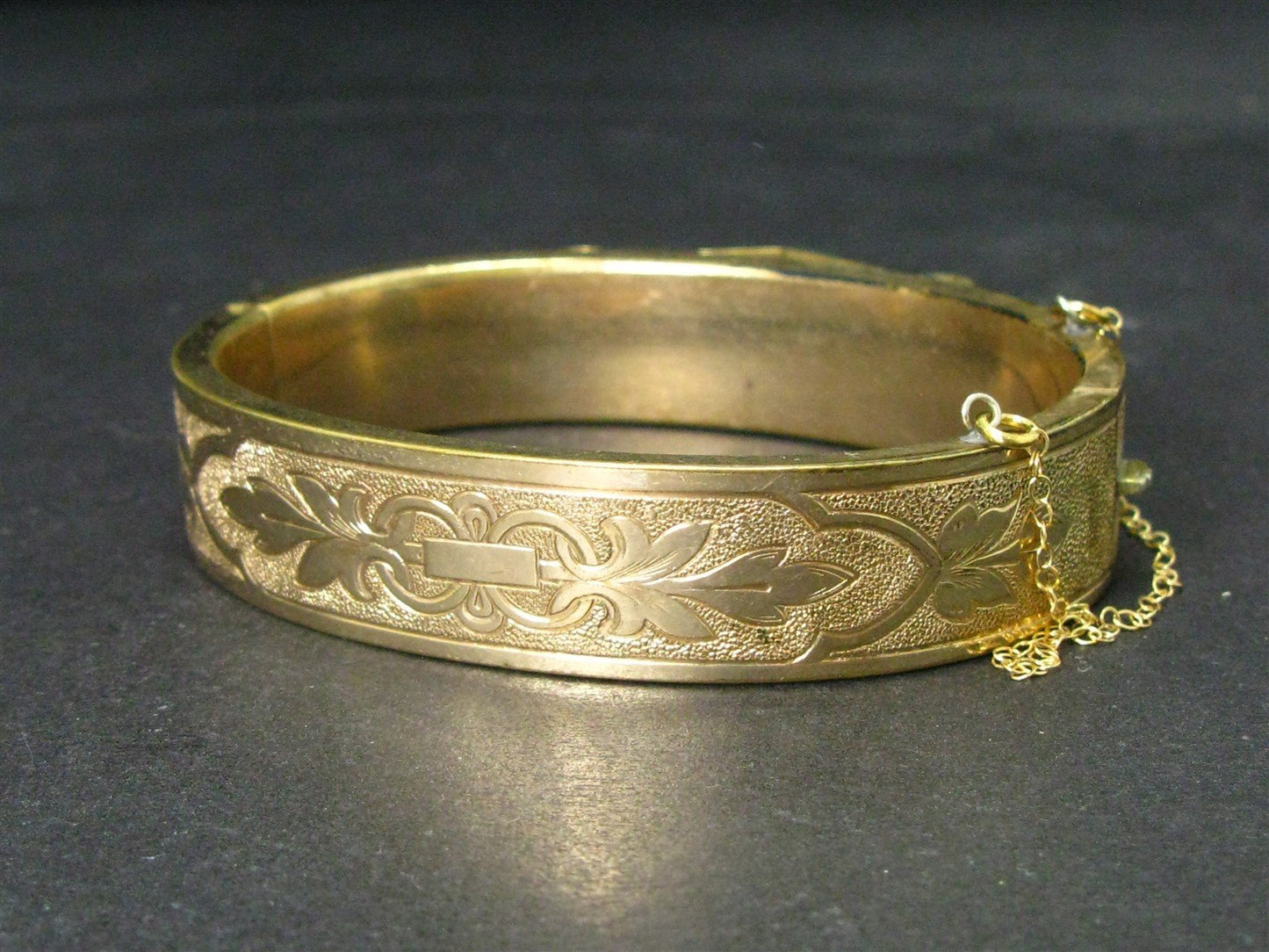 Antique Victorian Gold Filled Beaded Hinged Ladies Bangle Bracelet 23.4g i16136