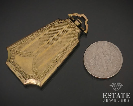 Antique Deco Gold Tone Ladies Bell Shaped Locket 6.5g i16251