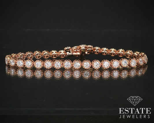 Sterling Rose Gold CZ Sonia Bitton Tennis Bracelet 13.9g 7"L i16302