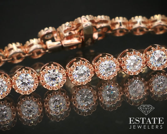 Sterling Rose Gold CZ Sonia Bitton Tennis Bracelet 13.9g 7"L i16302