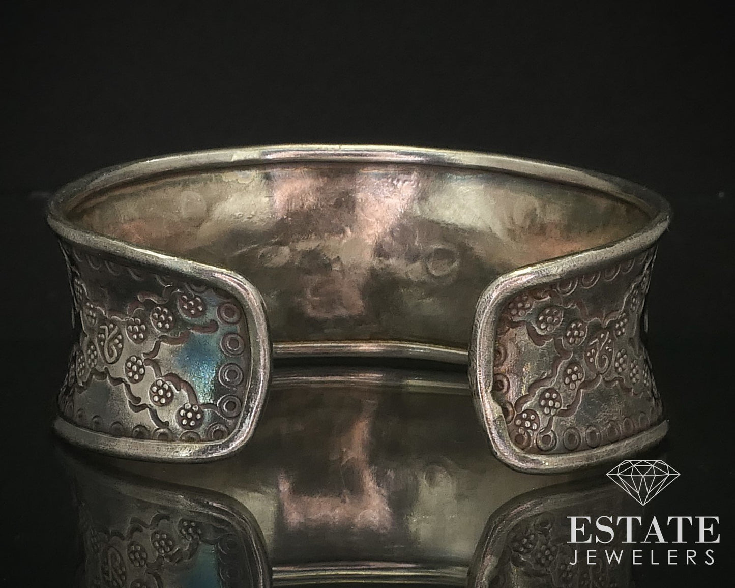 Vintage Sterling Silver Navajo Engraved Wide Cuff Bracelet 43g i16282