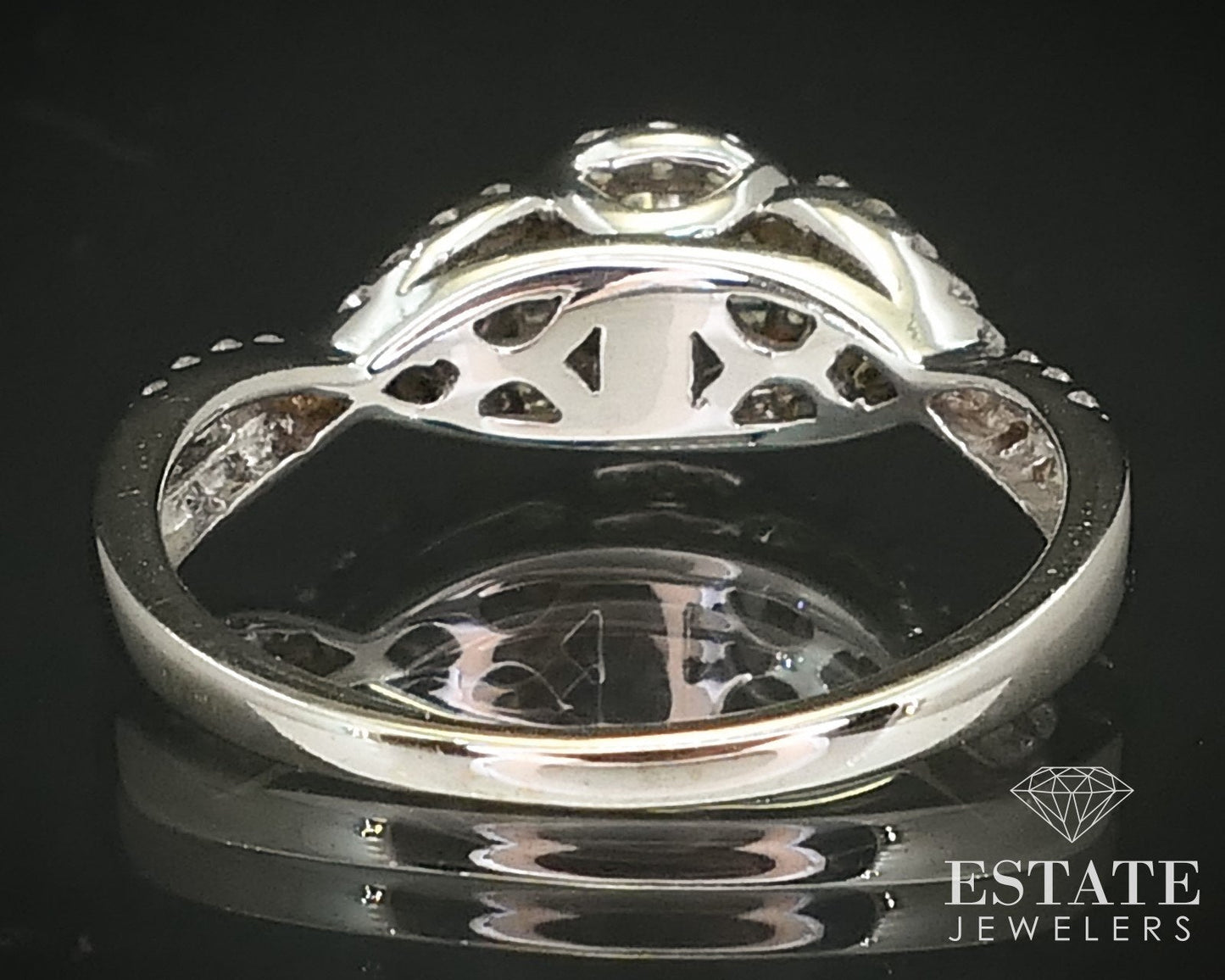 14k White Gold Round Natural .70ctw Diamond & Ruby Engagement Ring 3g i16246