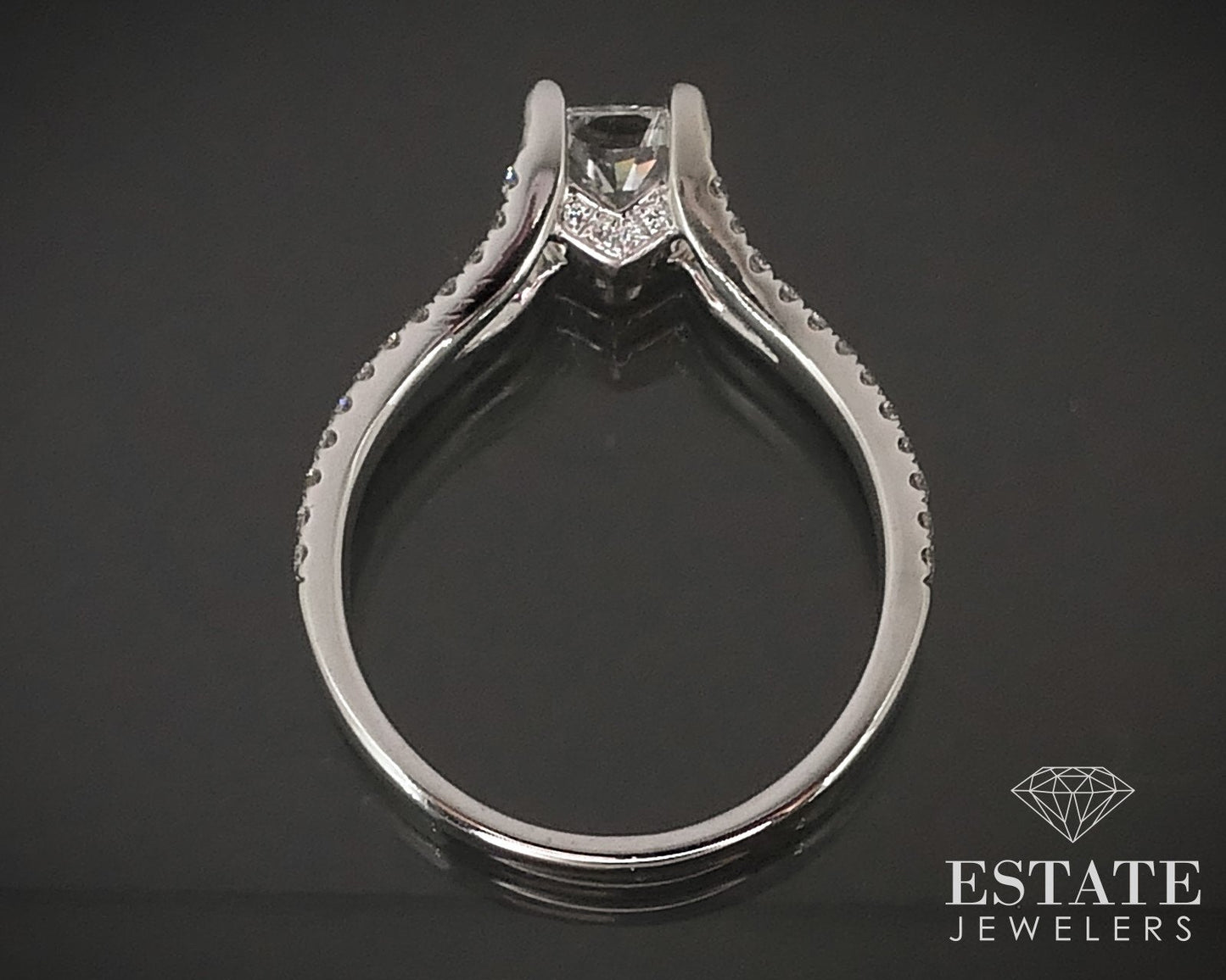 14k White Gold Radiant 1.10ctw Natural Diamond Engagement Ring 3.1g i16239