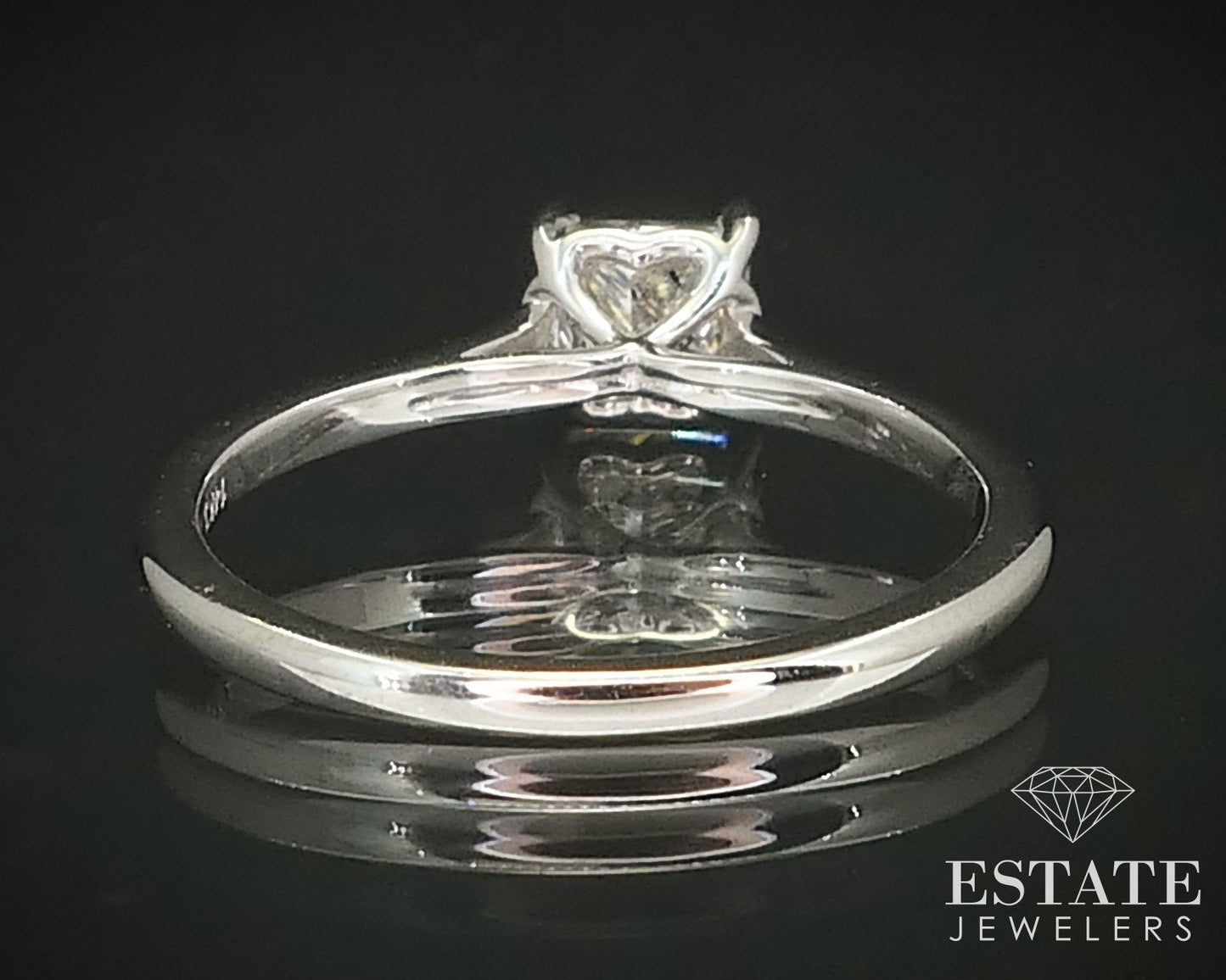 14k White Gold Princess Natural .50ct Diamond Solitaire Engagement Ring i16245