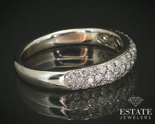 14k White Gold 3mm Natural .50ctw Diamond Ladies Wedding Band 2.8g i12369