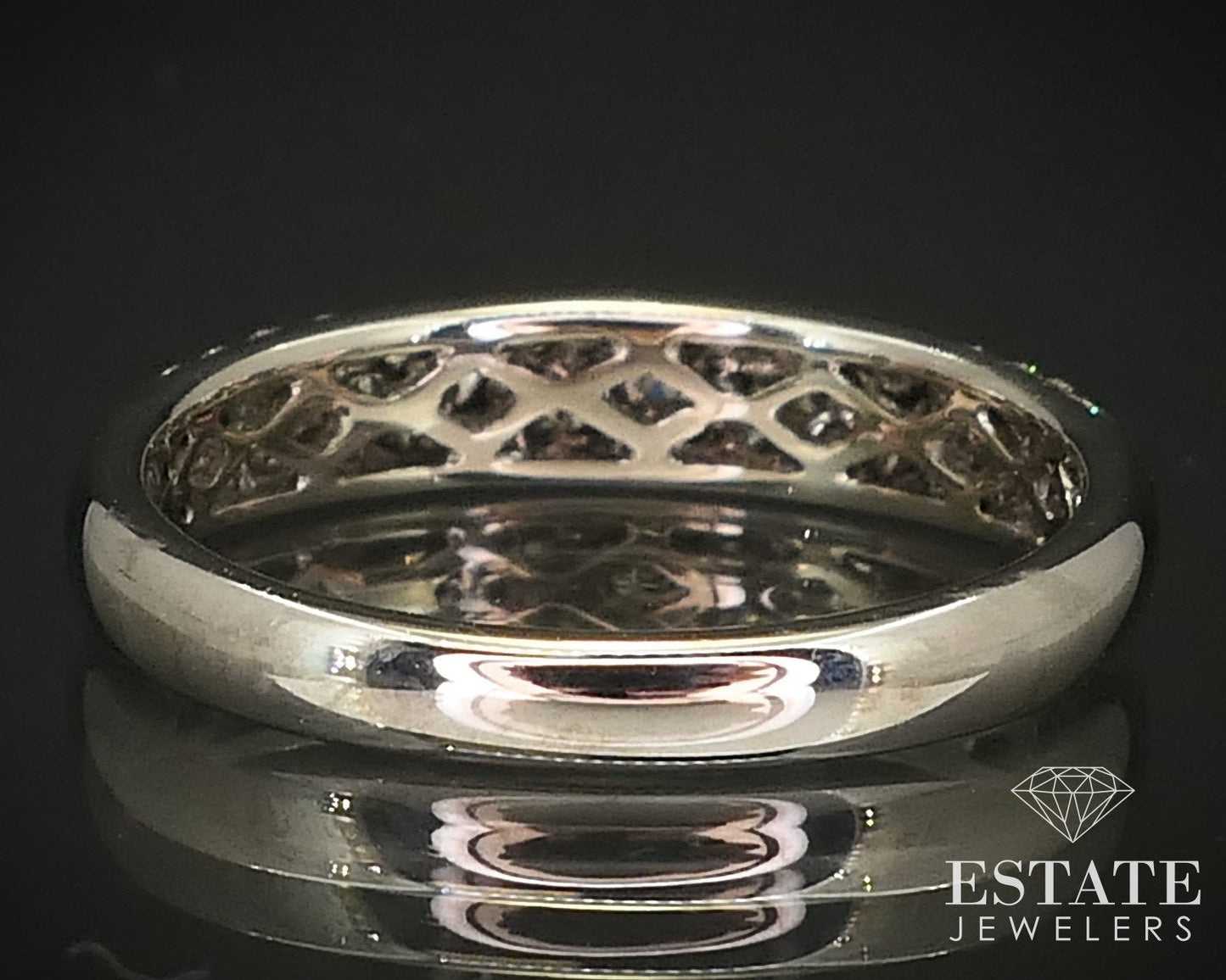 14k White Gold 3mm Natural .50ctw Diamond Ladies Wedding Band 2.8g i12369