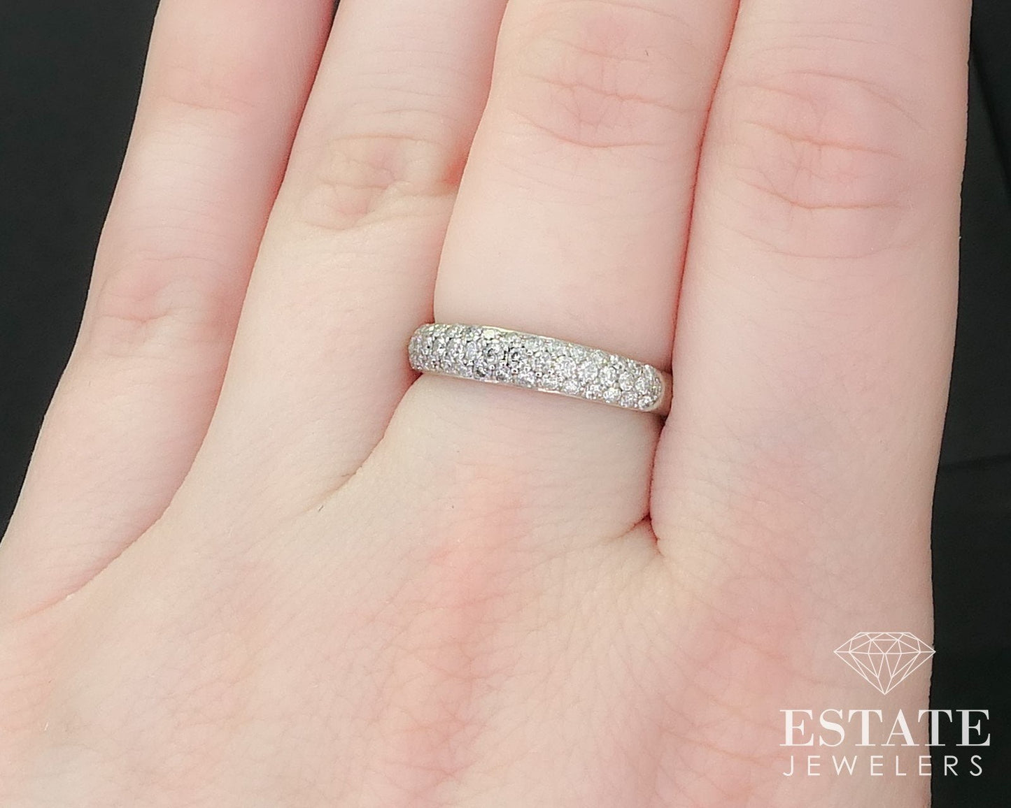 14k White Gold 3mm Natural .50ctw Diamond Ladies Wedding Band 2.8g i12369