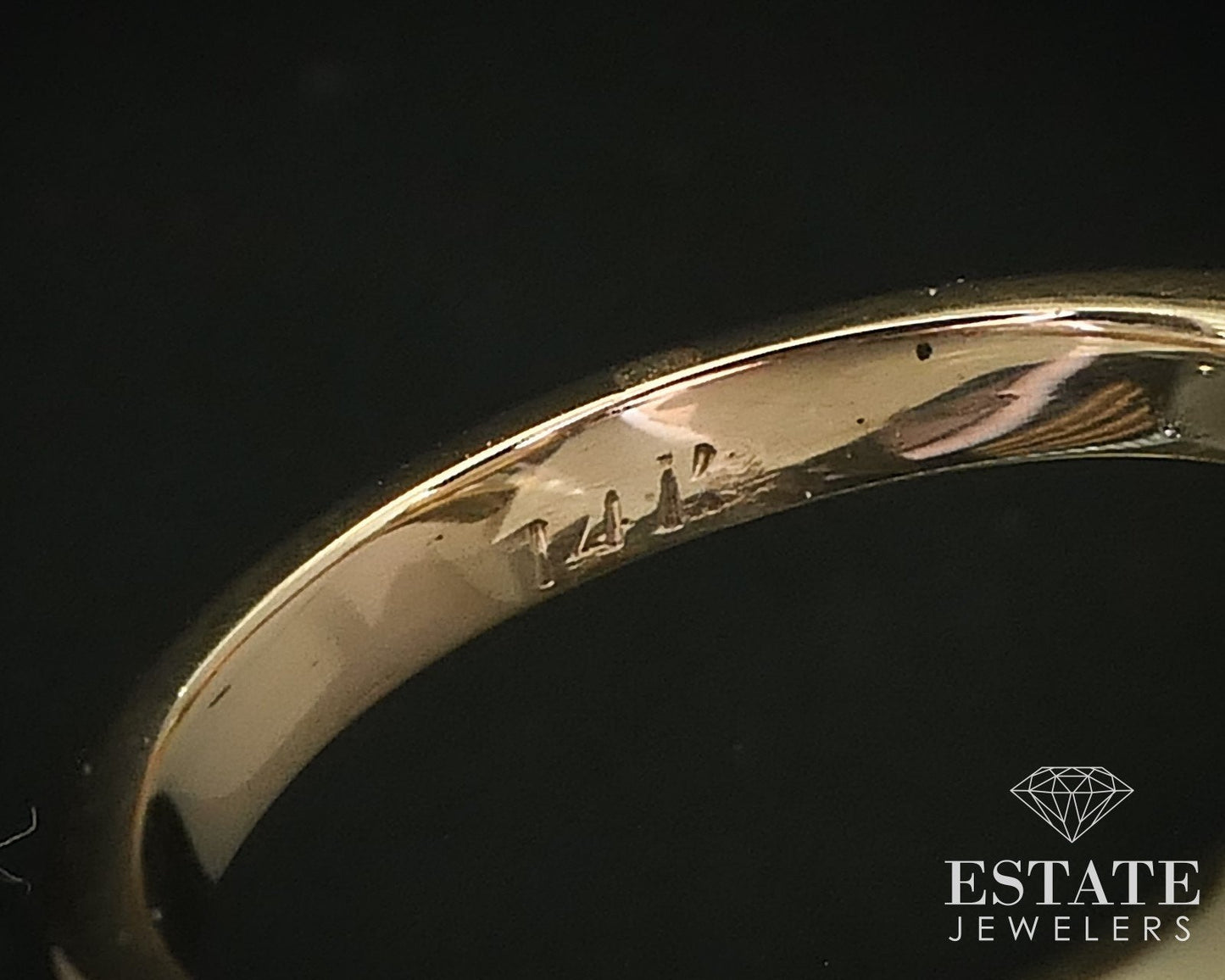 14K Yellow Gold Natural Opal Diamond Bypass Band Ring 3.6g i16319