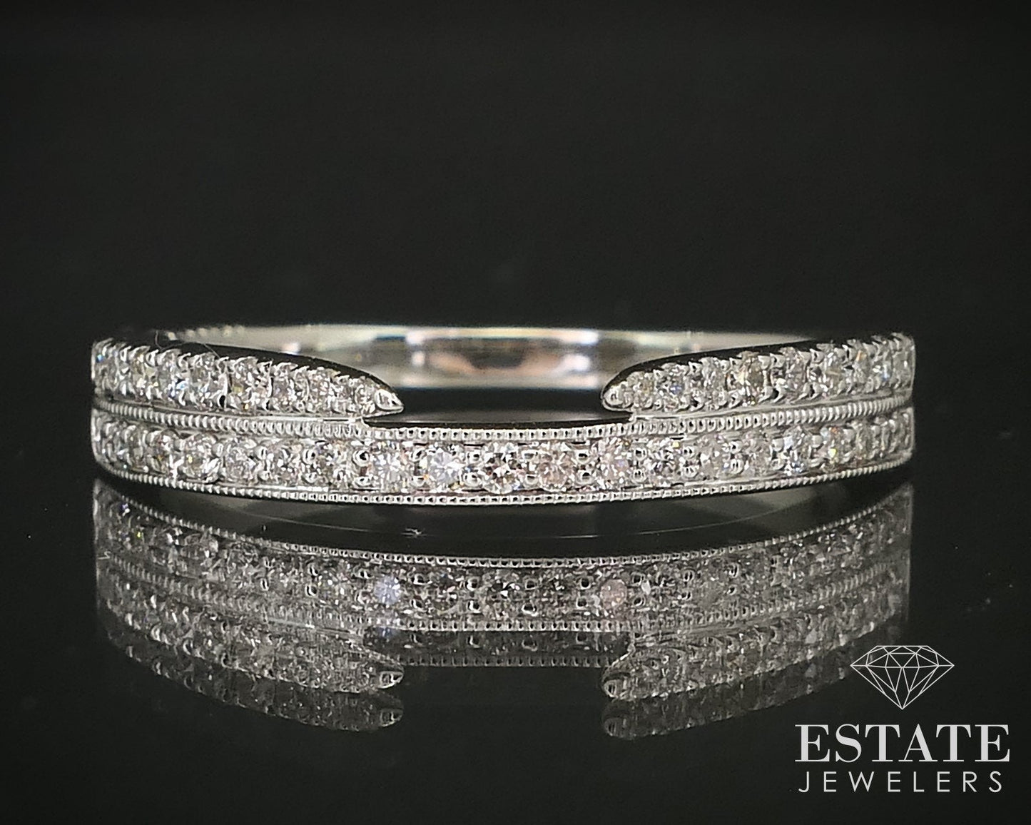 14k White Gold Pnina Natural .30ctw Diamond Ladies Wedding Band 3.1g i16298