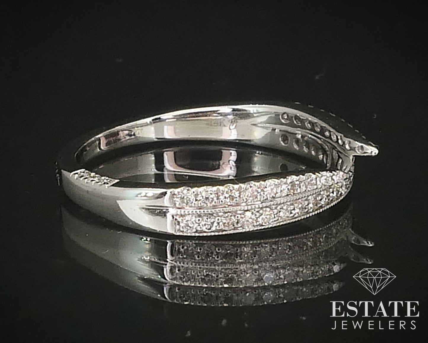 14k White Gold Pnina Natural .30ctw Diamond Ladies Wedding Band 3.1g i16298