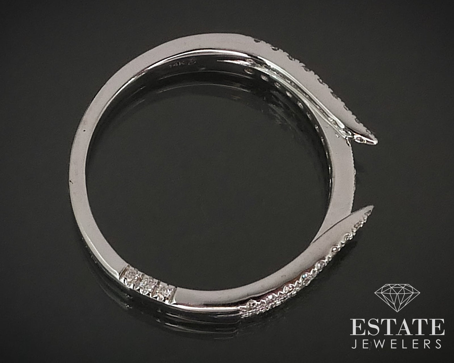 14k White Gold Pnina Natural .30ctw Diamond Ladies Wedding Band 3.1g i16298
