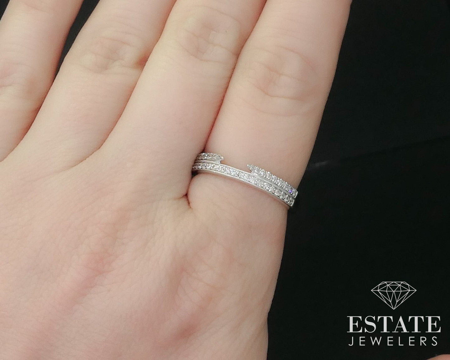 14k White Gold Pnina Natural .30ctw Diamond Ladies Wedding Band 3.1g i16298