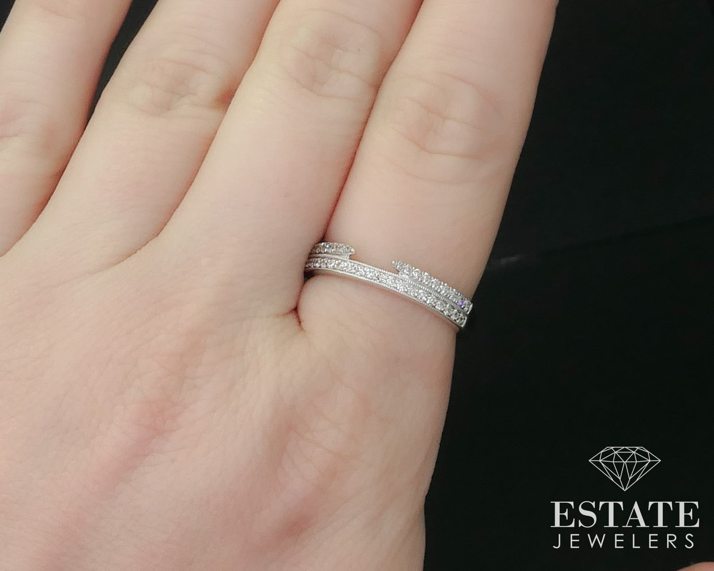 14k White Gold Pnina Natural .30ctw Diamond Ladies Wedding Band 3.1g i16298