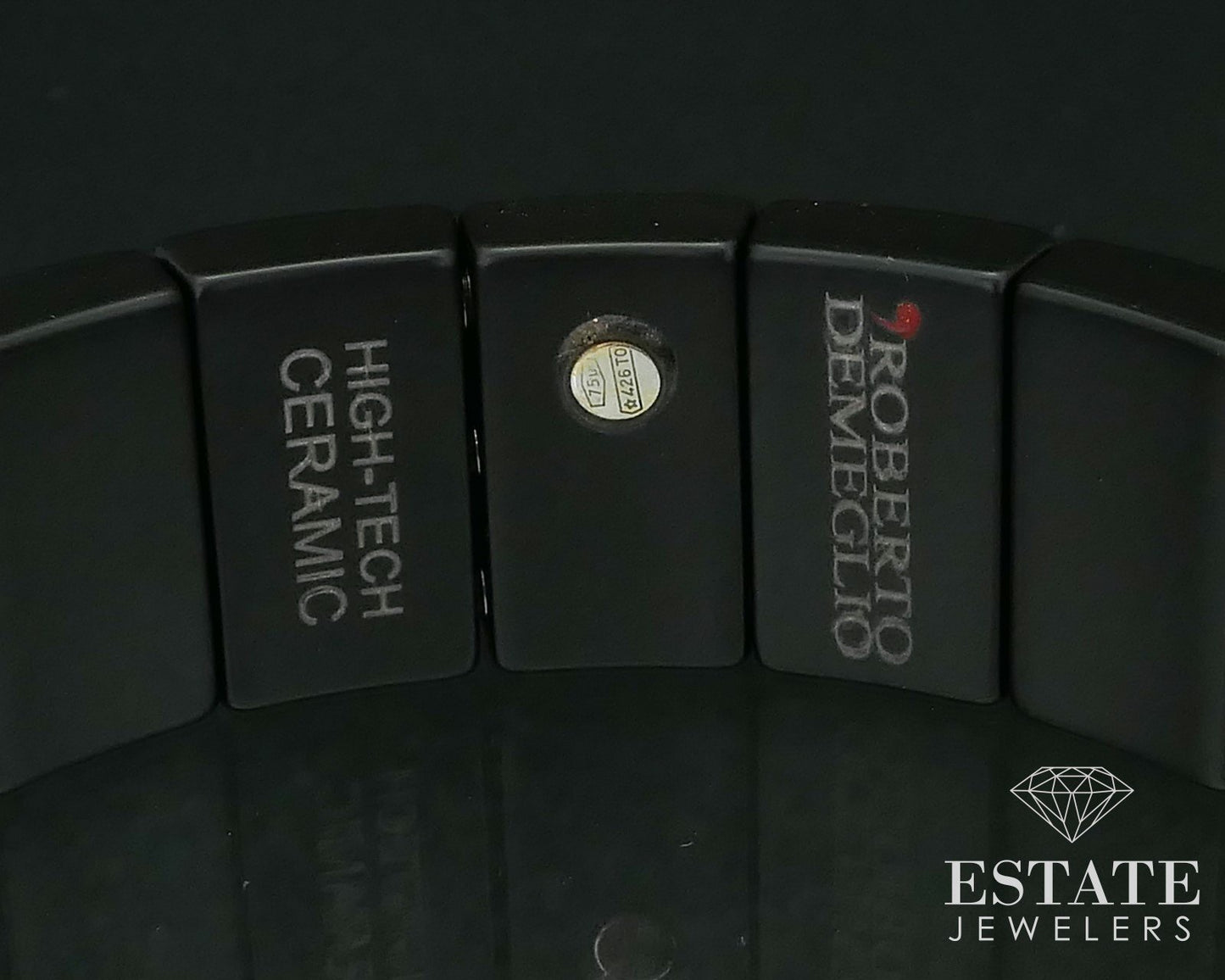 18k White Gold Roberto Demeglio Black Ceramic Domino Diamond Bracelet i16323