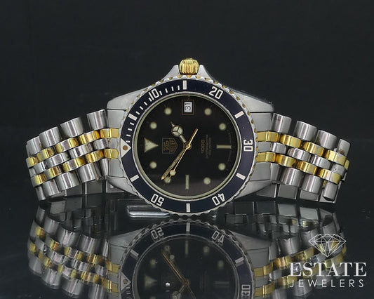 Vintage 1980's Tag Heuer Professional 1000 980.020B Mens Watch i16219