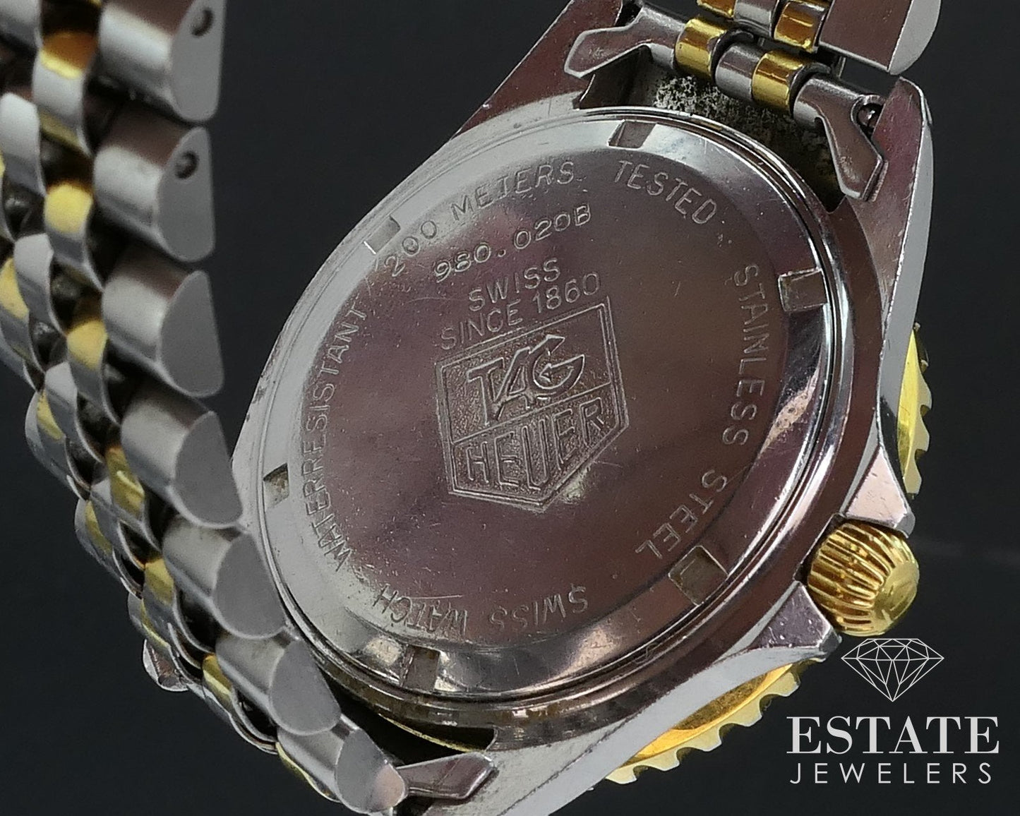Vintage 1980's Tag Heuer Professional 1000 980.020B Mens Watch i16219