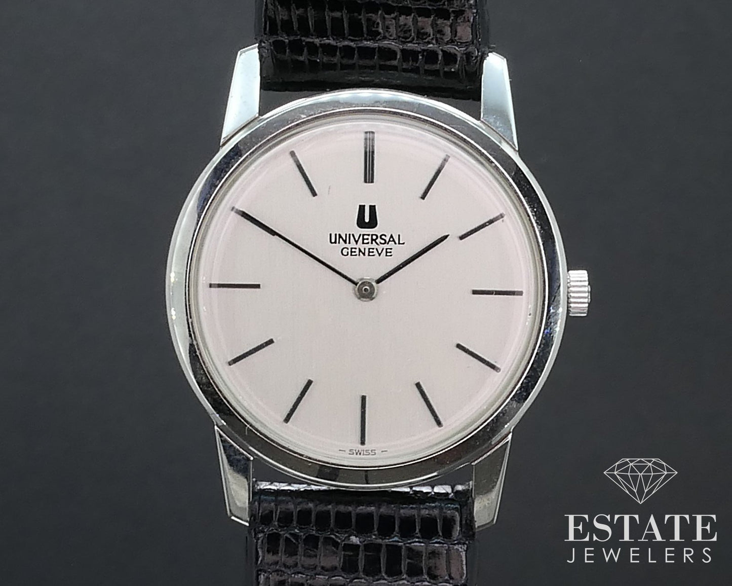 Vintage 1970s Stainless Universal Geneve Ultra Thin Cal 2-42 Mens Watch i16217