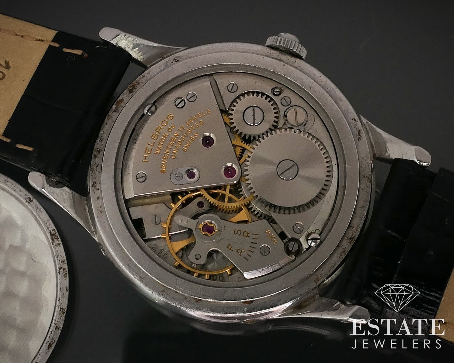 Vintage Helbros Triple Calendar Moonphase Cal. 211 Stainless Mens Watch i16354