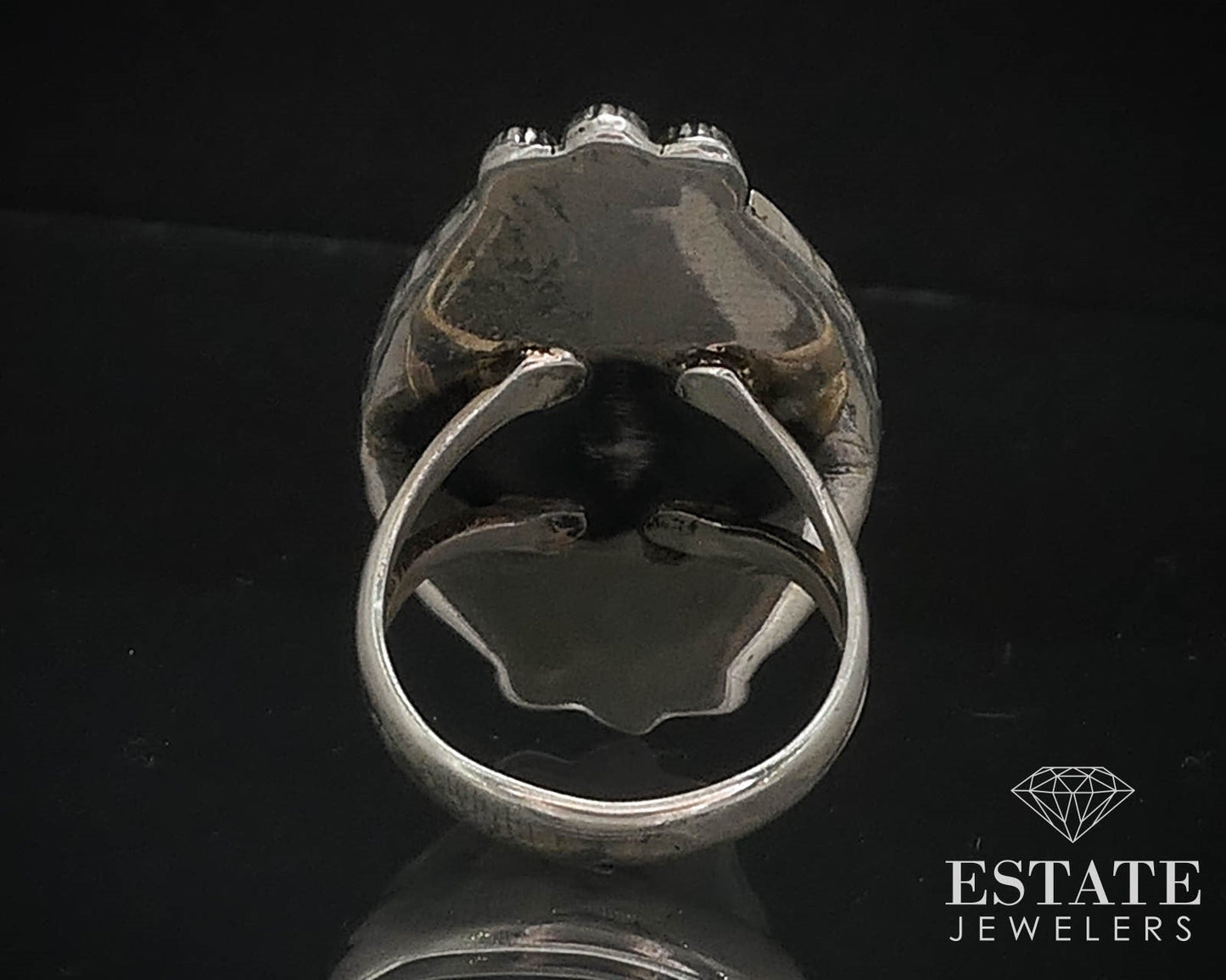 Vintage Sterling 925 Natural Turquoise Navajo Shield Ladies Ring 9.8g i16465