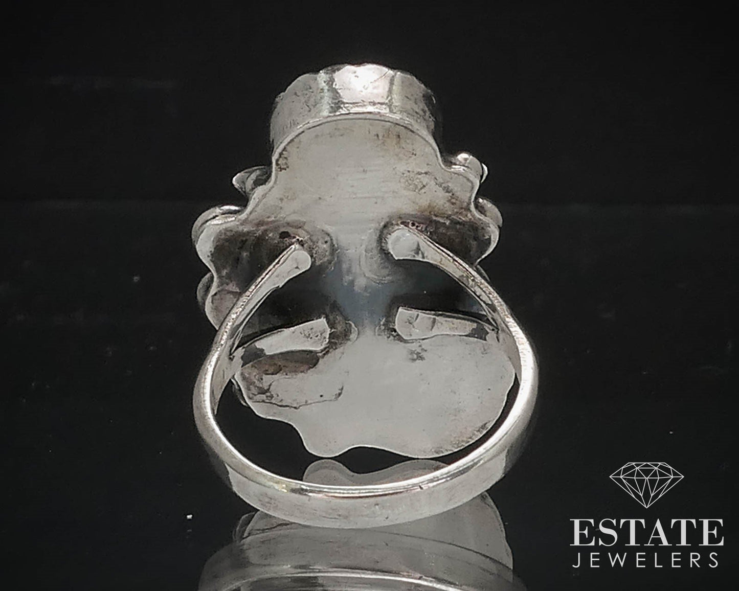 Vintage Sterling Navajo Natural Mother of Pearl Ladies Shield Ring 7.6g i16458