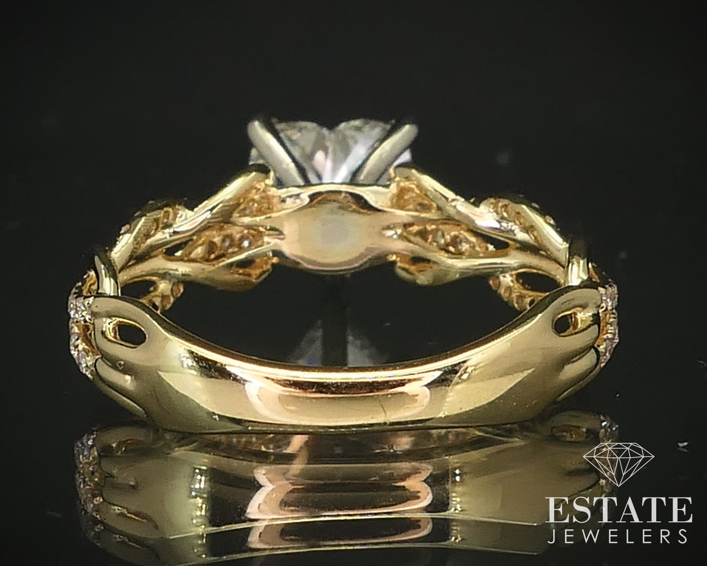18k Yellow Gold IGI Heart Natural 1.21ctw Diamond Engagement Ring 4g i16396