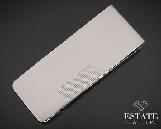 Sterling Silver Tiffany & Co. Engine Turned Blank Money Clip 21g i16376