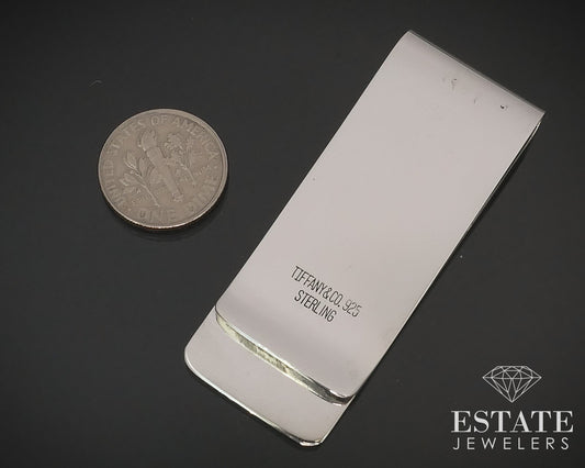 Sterling Silver Tiffany & Co. Engine Turned Blank Money Clip 21g i16376