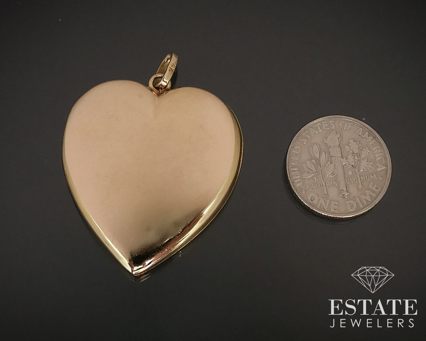 Antique Victorian 14k Yellow Gold Floral Engraved Heart Locket 6.3g i16481