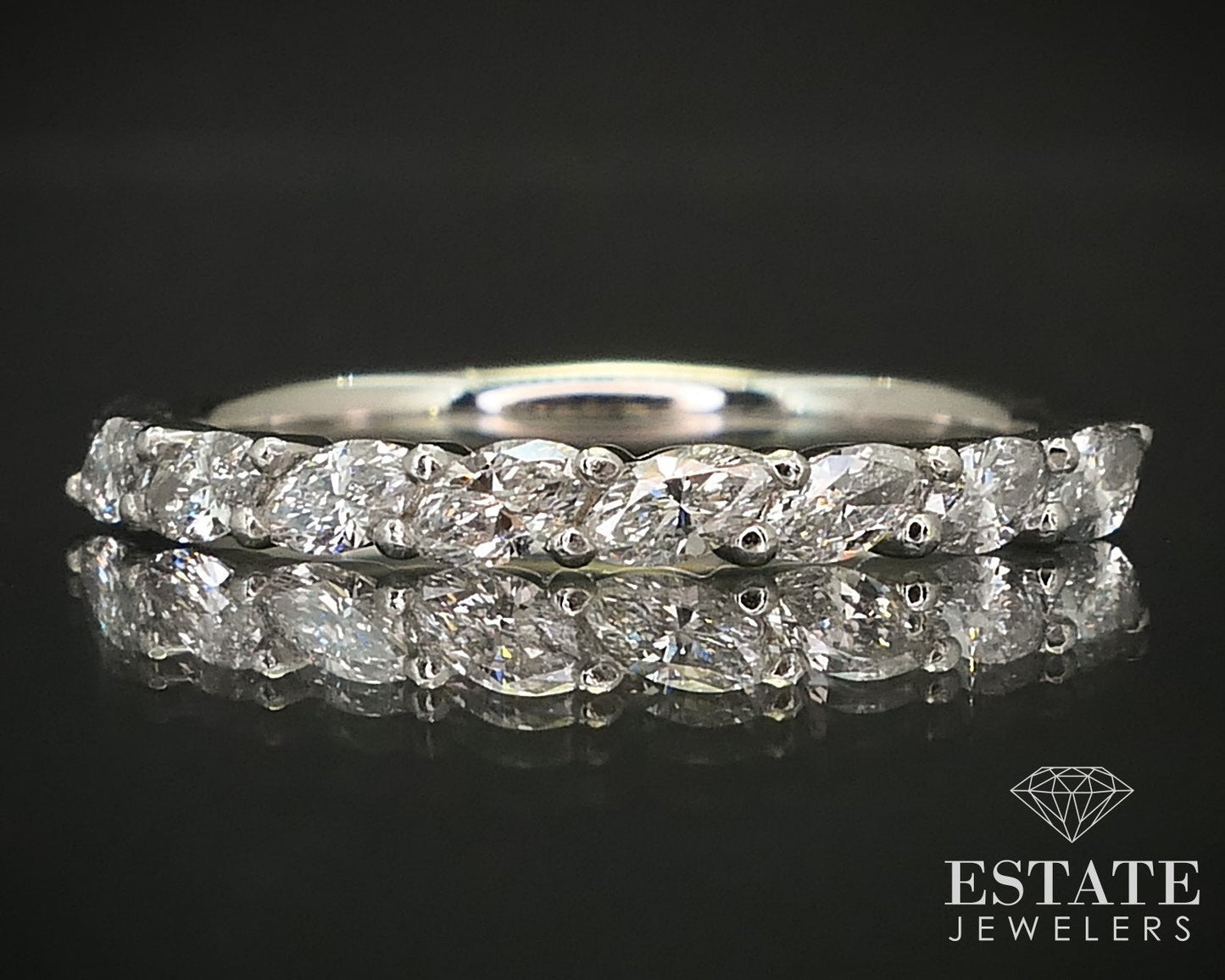 Platinum Marquise Natural .40ctw Diamond Ladies Wedding Band 3.1g i16491