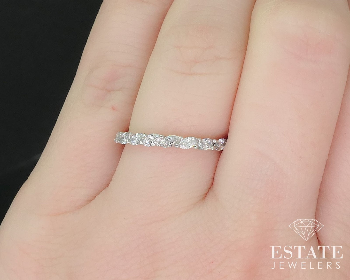 Platinum Marquise Natural .40ctw Diamond Ladies Wedding Band 3.1g i16491