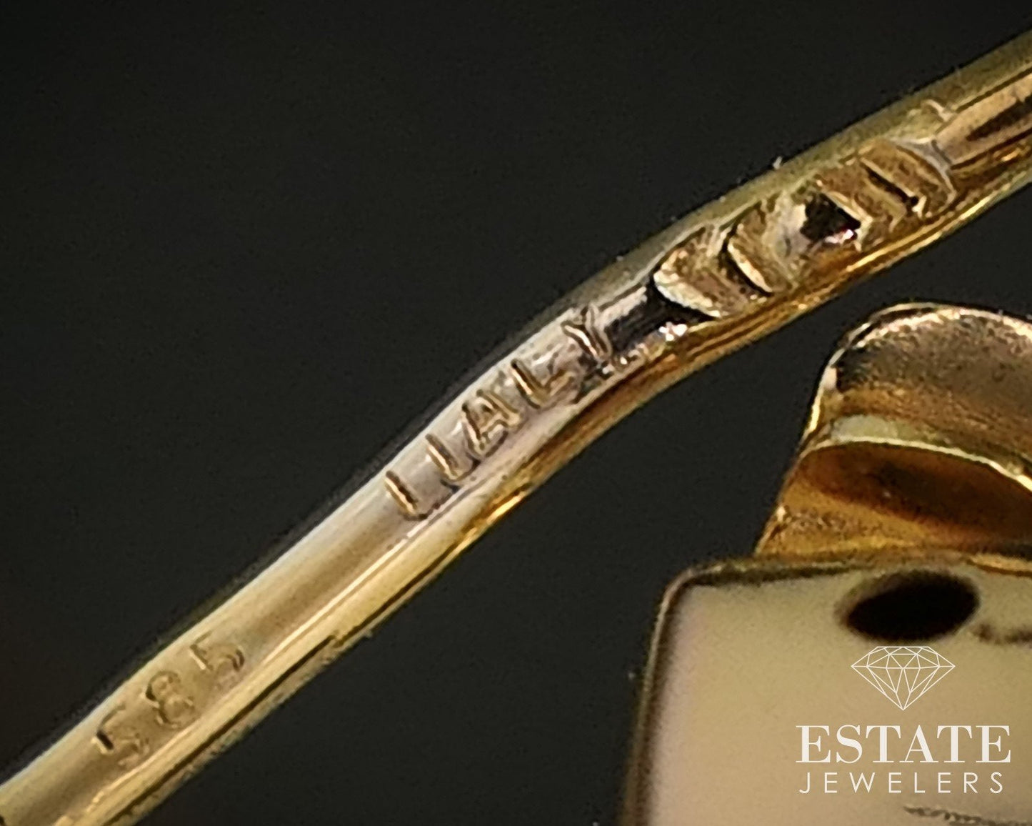 14k Yellow Gold Natural .06ctw Diamond Circle Sideways Hoop Earrings 5.9g i16474