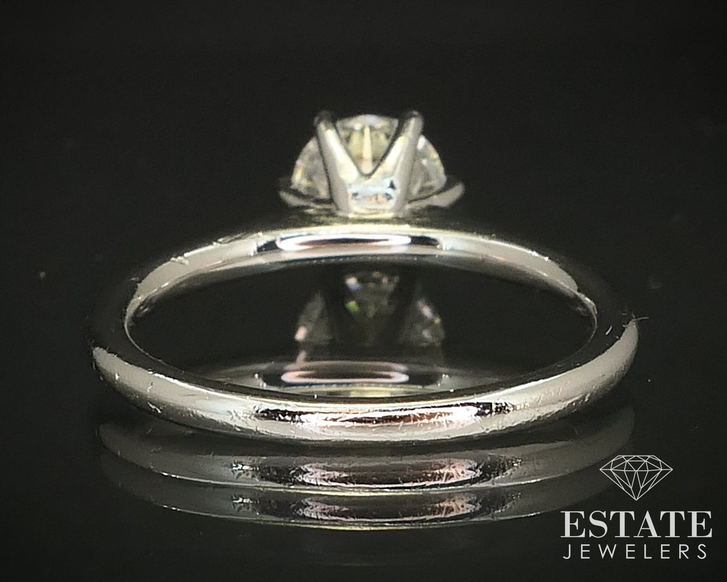 14k White Gold Round GIA Natural 1.00ct Diamond Solitaire Ring 4.9g i16484