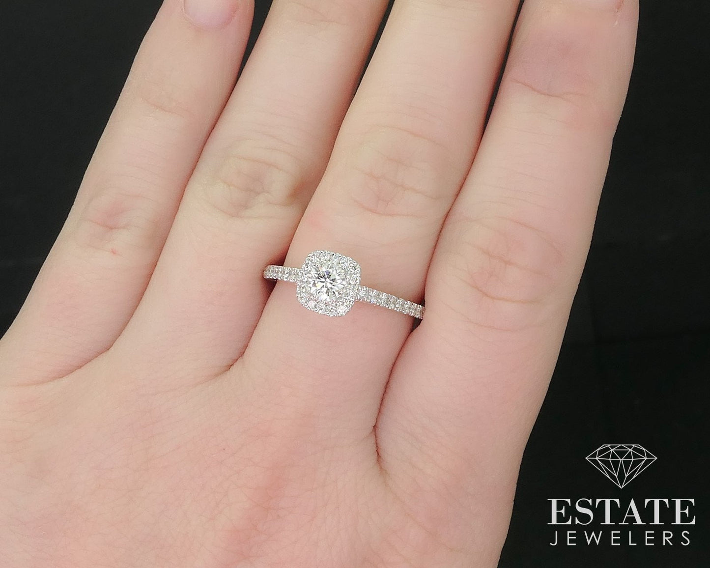 14k White Gold Round Natural .60ctw Diamond Vera Wang Engagement Ring i16486