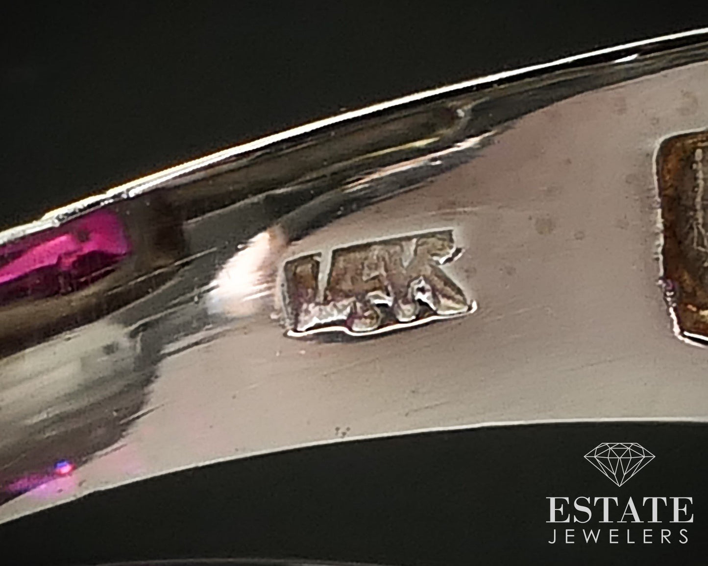 Antique 14k White Gold Ruby Engraved Mens Band Ring 7.1g i16475