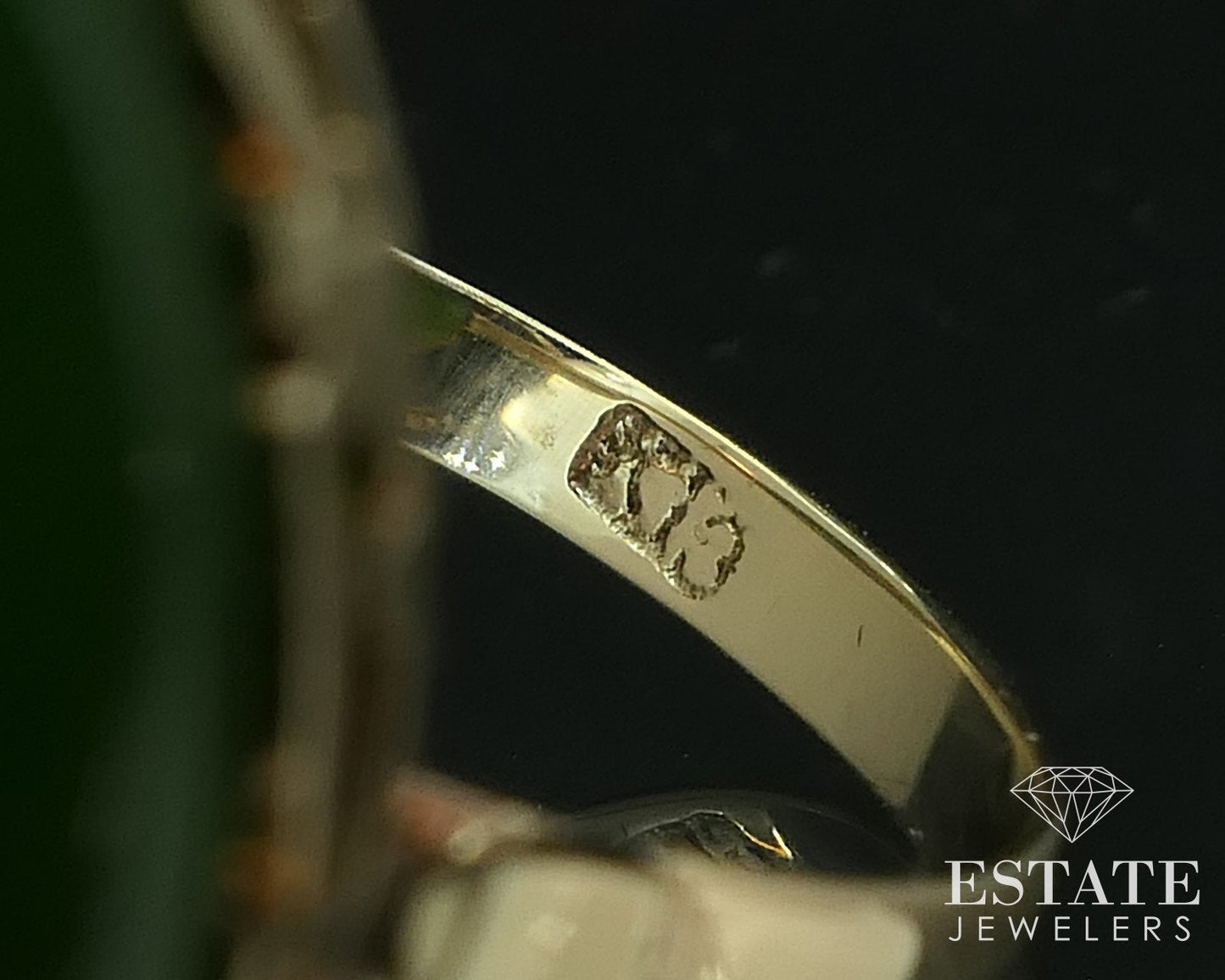 Antique Victorian 8k Yellow Gold Natural Green Jade Filigree Ring 4g i16531