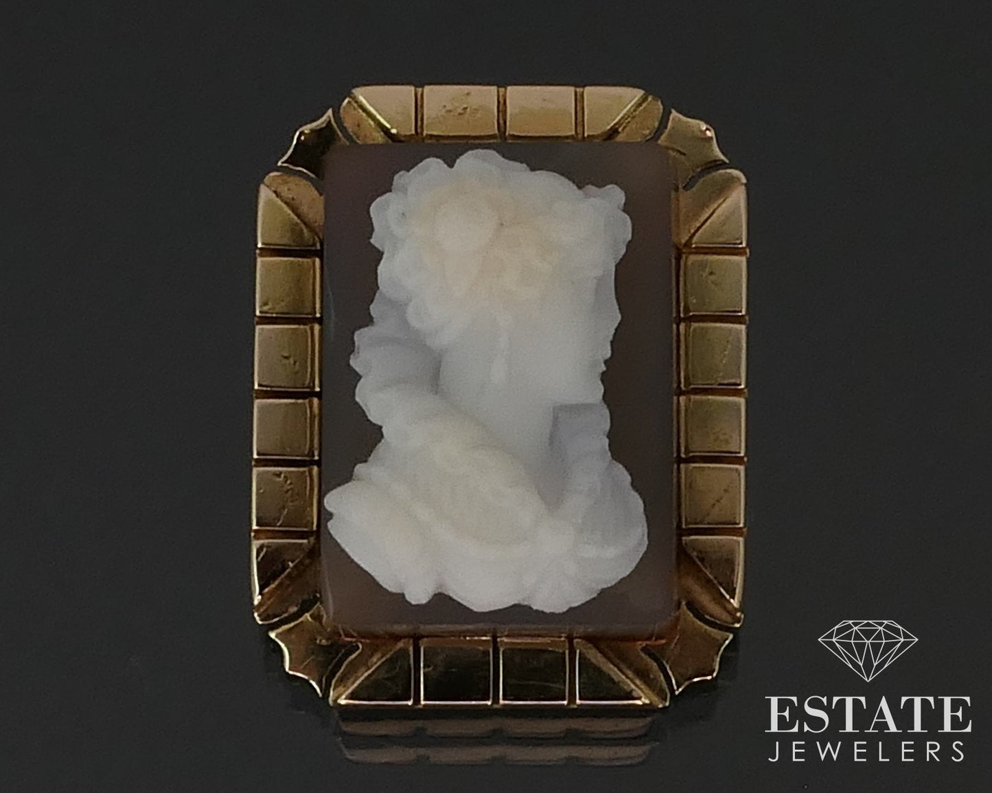 Antique Victorian 10k Yellow Gold Natural Cameo Pin Pendant 6.3g i16530