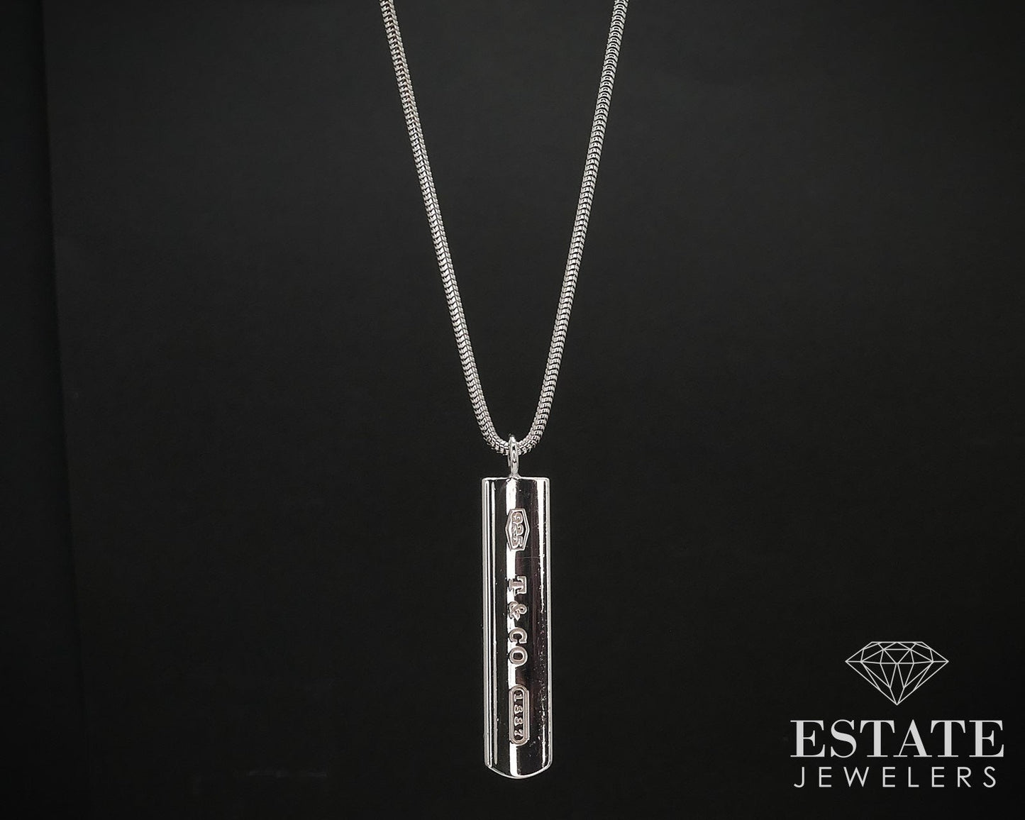 Sterling Silver Tiffany & Co. 1837 Bar Snake Chain Necklace 13.2g 18"L i16569