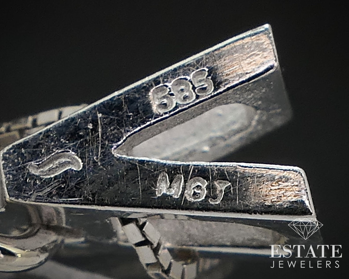 14k White Gold Natural .16ctw Diamond Bar Dangle Ladies Necklace 5.3g i16606