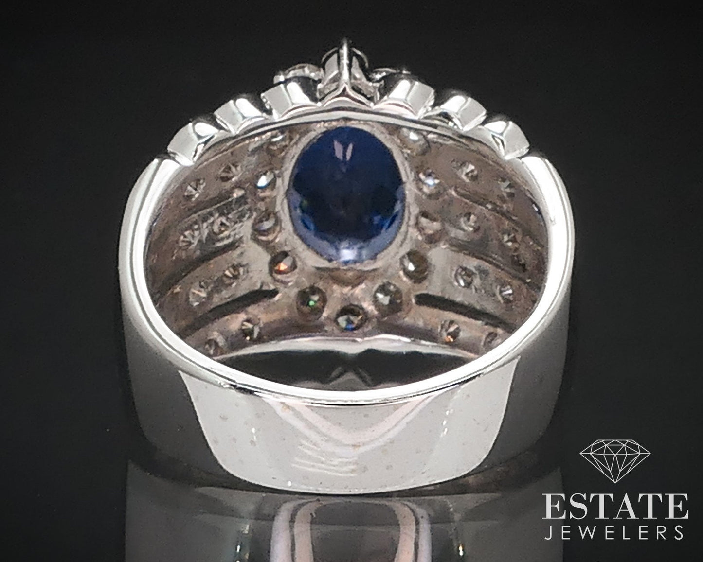 18k White Gold LeVian Natural 1.85ct Tanzanite & Diamond Cocktail Ring 9g i16586