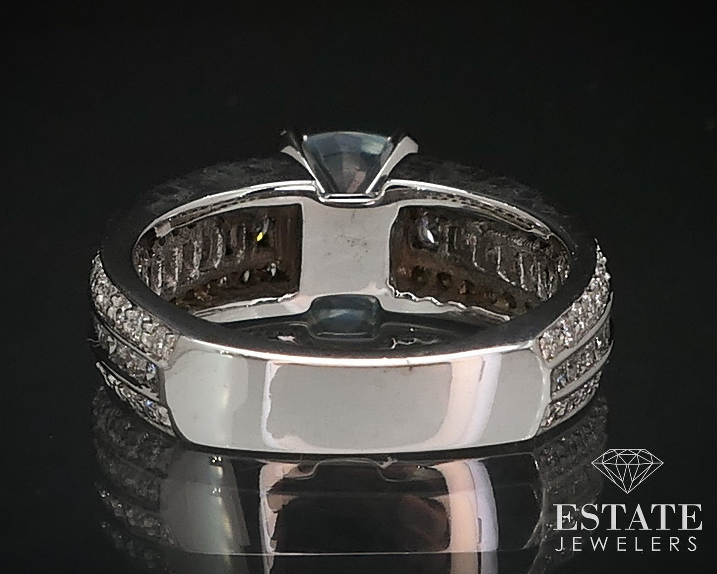 14k White Gold Cushion Natural 2.35ctw Alexandrite & Diamond Ring 6.6g i16536