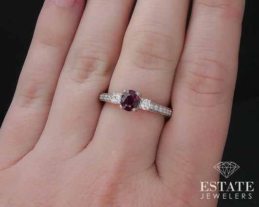 14k Rose & White Gold Natural Ruby & Diamond Engagement Ring 4.2g p69250