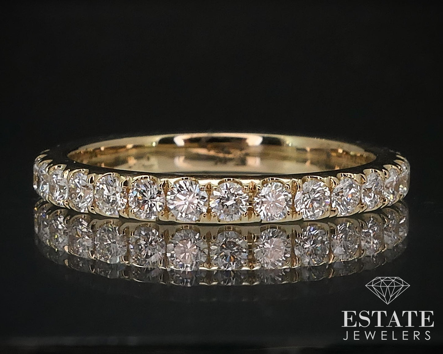 14k Yellow Gold Natural .60ctw Diamond Ladies Wedding Band Ring 2.8g i16555